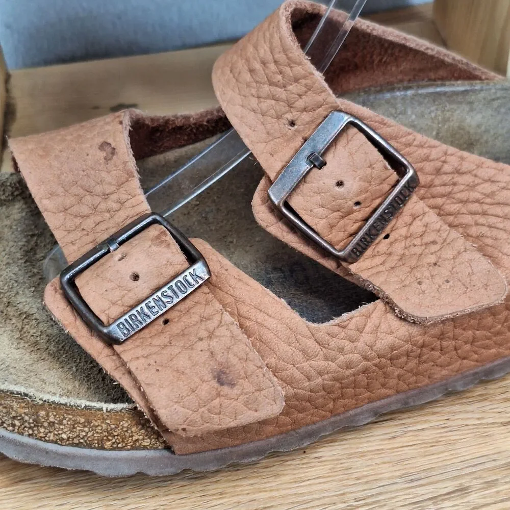 Birkenstock Arizona Men's 13 EU 46 Sandals Peach Pebbled Soft Leather Germany